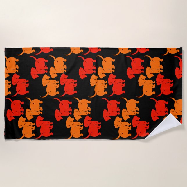 German Dachshund Dog Patterns Beach Towel (Front)