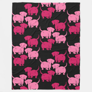 German Dachshund Dog Patterns Fleece Blanket