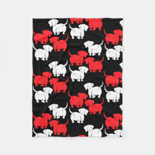 German Dachshund Dog Patterns Fleece Blanket