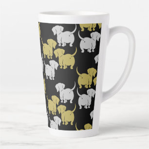 German Dachshund Dog Patterns Latte Mug