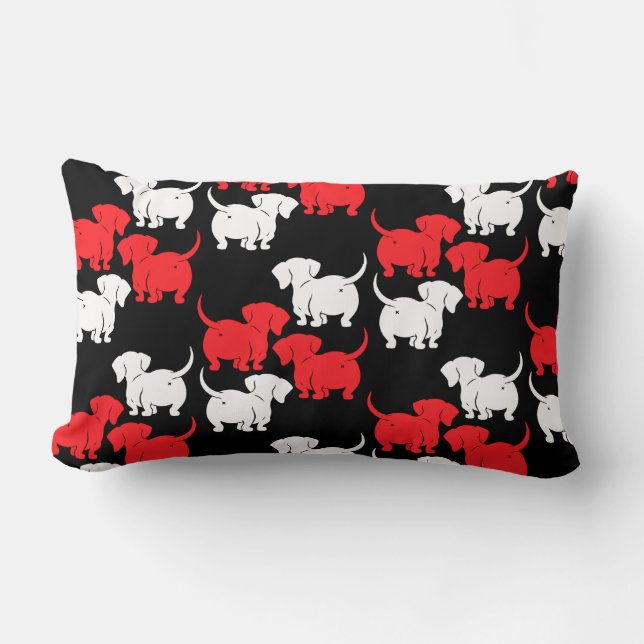 German Dachshund Dog Patterns Lumbar Pillow (Front)
