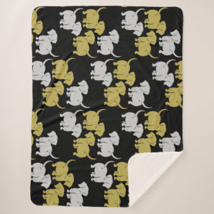 German Dachshund Dog Patterns Sherpa Blanket