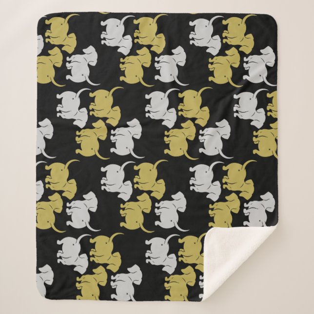 German Dachshund Dog Patterns Sherpa Blanket (Front)
