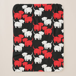 German Dachshund Dog Patterns Sherpa Blanket