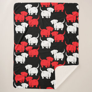 German Dachshund Dog Patterns Sherpa Blanket