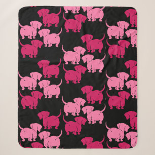 German Dachshund Dog Patterns Sherpa Blanket