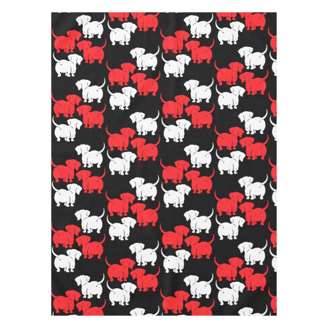 German Dachshund Dog Patterns Tablecloth (Front)