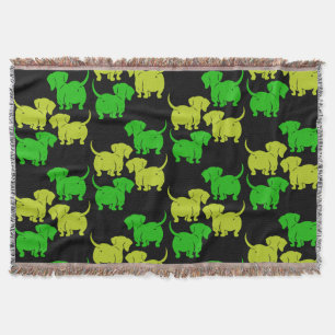German Dachshund Dog Patterns Throw Blanket