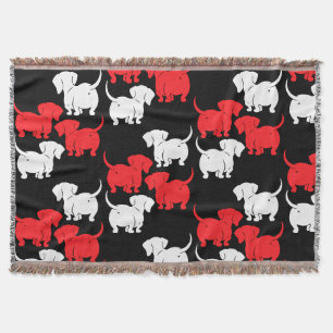 German Dachshund Dog Patterns Throw Blanket