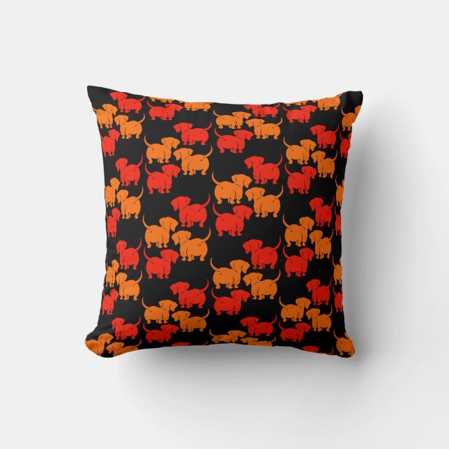German Dachshund Dog Patterns Throw Pillow (Front)