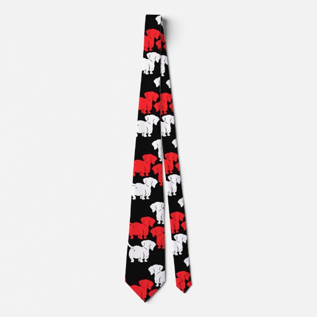 German Dachshund Dog Patterns Tie (Front)
