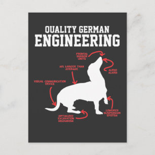 German Dachshund Dog Weiner Engineering Funny Pupp Postcard