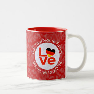 German Deutsch Flag Heart Red LOVE Two-Tone Coffee Mug