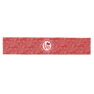 German Deutsch Heart Red LOVE Flag Personalized  Medium Table Runner