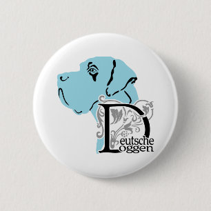 German: Dogge 2 Inch Round Button