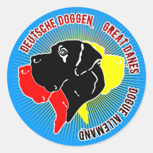 German: Dogge Classic Round Sticker