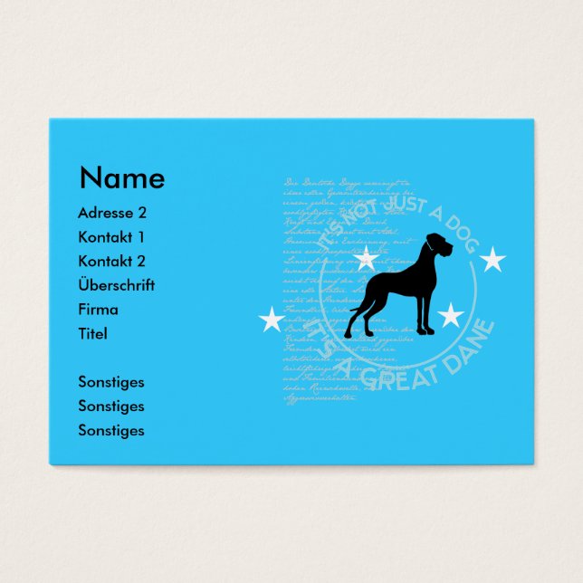 German Dogge visiting card (Front)