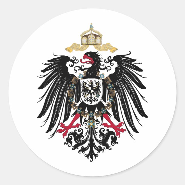 German eagle classic round sticker (Front)