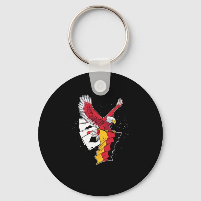 German Eagle Playing Cards Poker Casino Gambler Gi Keychain (Front)