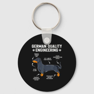 German Engineering Dachshund Lover Funny Doxie Dog Keychain