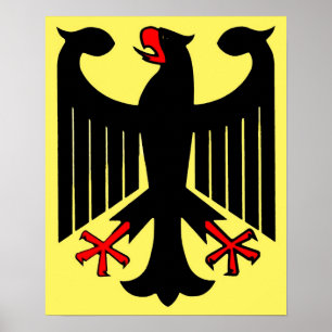 German Federal Black Eagle on Yellow Shield Poster