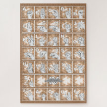 German Finger Alphabet 4 - brown /