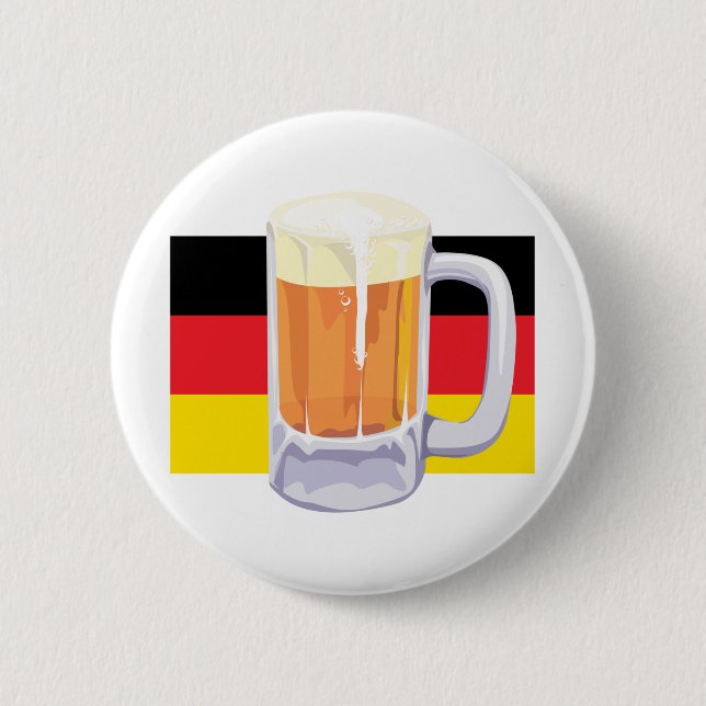 German Flag & Beer 2 Inch Round Button (Front)