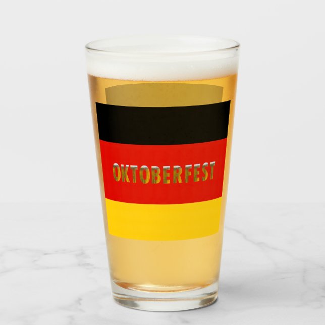 German Flag Beer Festival Oktoberfest Glass (Front Filled)
