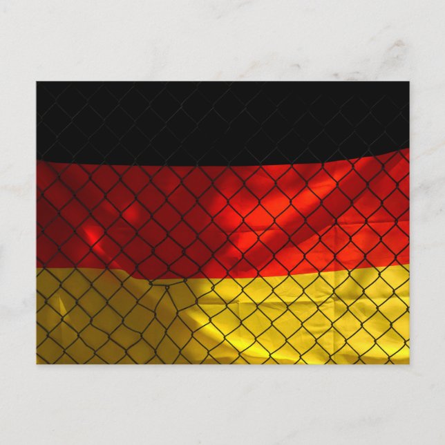 German Flag behind Chain Link Fence Postcard (Front)