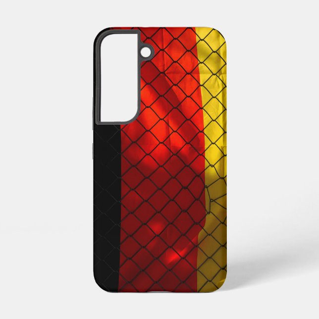 German Flag behind Chain Link Fence Samsung Galaxy S22 Case (Back)