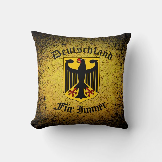 German flag, black eagle, Germany forever Throw Pillow (Front)
