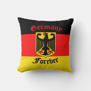 German flag, black eagle, Germany forever Throw Pillow