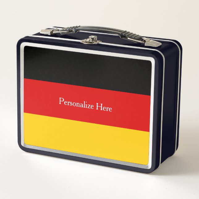 German Flag Black Red Gold Deutsche Flagge Metal Lunch Box (Front)