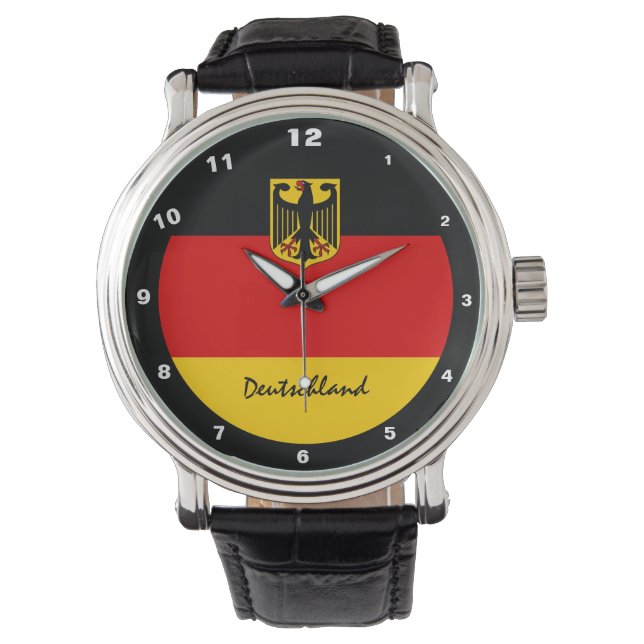 German flag & Coat of Arms, Deutschland/sport fans Watch (Front)