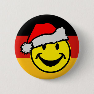 GERMAN FLAG COLORS & santa claus 2 Inch Round Button