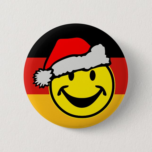 GERMAN FLAG COLORS & santa claus 2 Inch Round Button (Front)