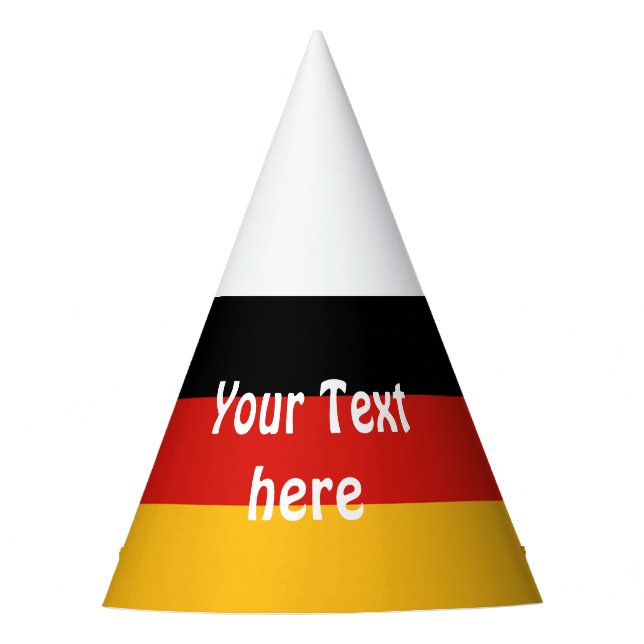 GERMAN FLAG COLORS + your ideas Party Hat (Front)