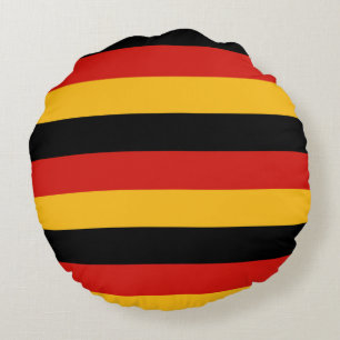 GERMAN FLAG COLORS + your ideas Round Pillow