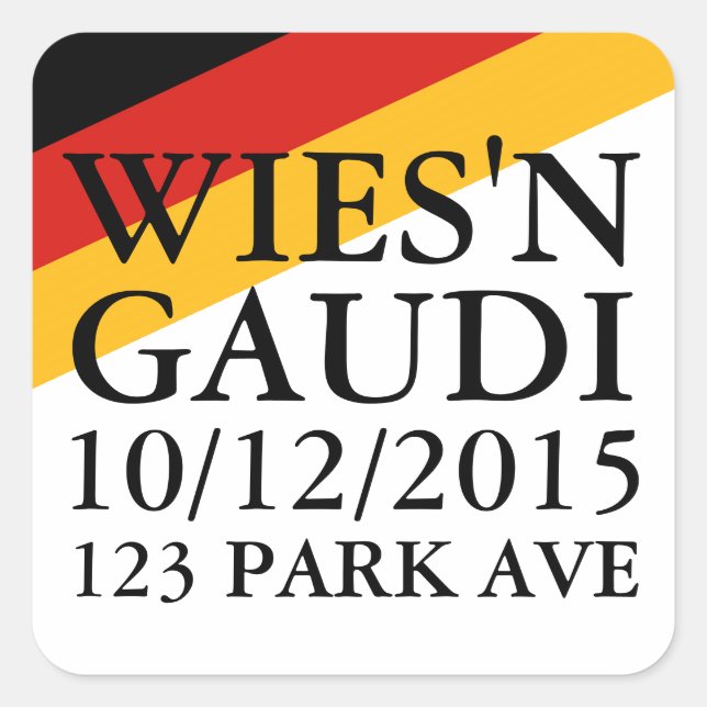GERMAN FLAG COLORS + your ideas Square Sticker (Front)