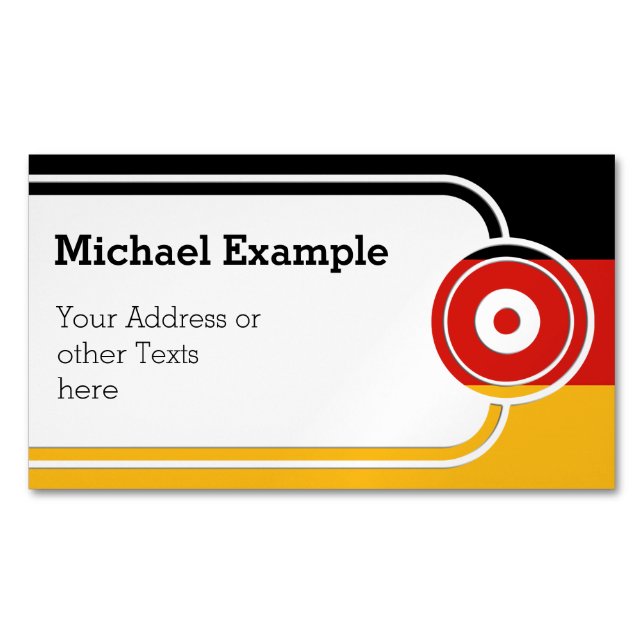 GERMAN FLAG COLORS + your text & ideas Magnetic Business Card (Front)