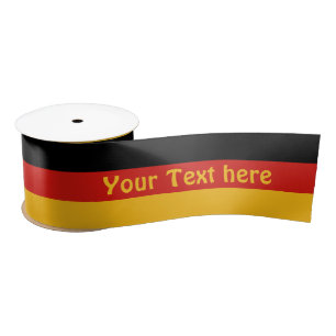 GERMAN FLAG COLORS + your text Satin Ribbon