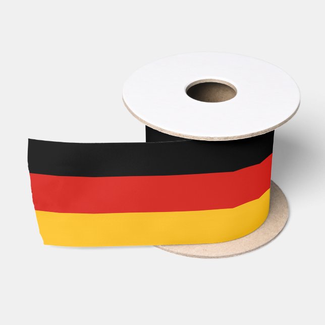 GERMAN FLAG COLORS + your text Satin Ribbon (Spool)