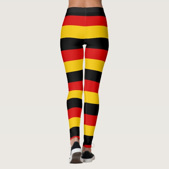 German Flag Colours Black Red Gold Leggings (Back)