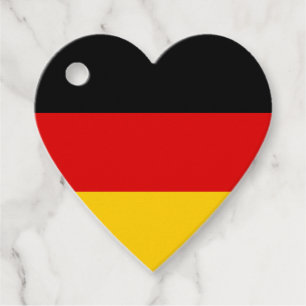 German Flag Colours Black Red Gold Personalizable Favour Tags