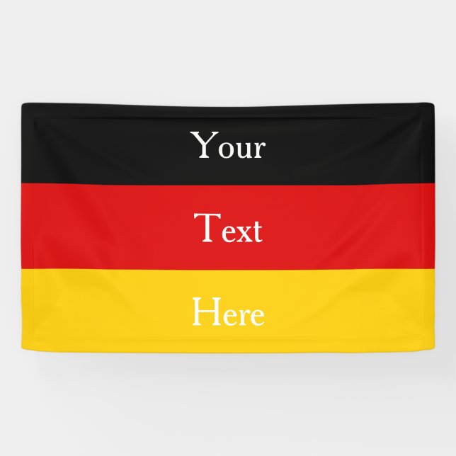 German Flag Colours Black Red Gold Personalized Banner (Horizontal)