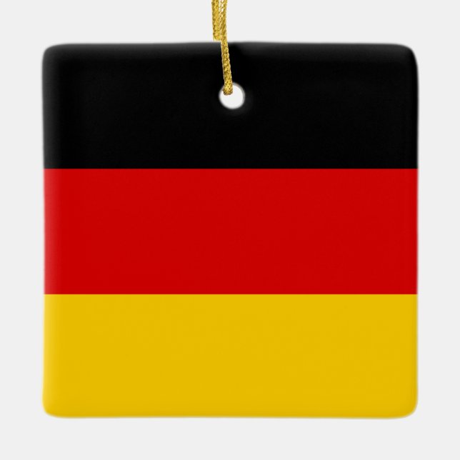 German Flag Colours Black Red Gold Personalized Ceramic Ornament (Front)