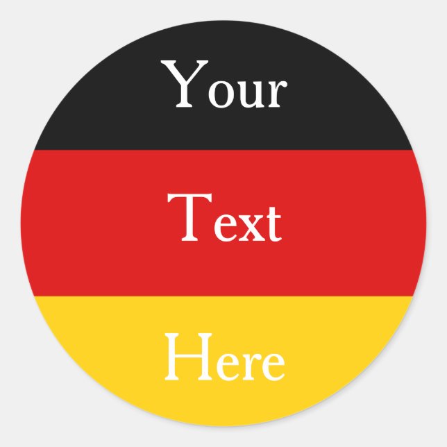 German Flag Colours Black Red Gold Personalized Classic Round Sticker (Front)