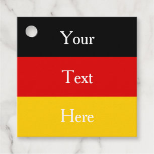 German Flag Colours Black Red Gold Personalized Favour Tags