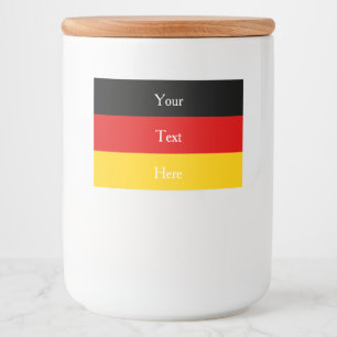 German Flag Colours Black Red Gold Personalized Food Label