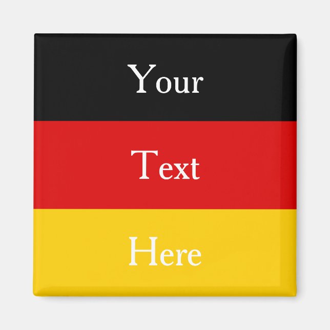 German Flag Colours Black Red Gold Personalized Magnet (Front)